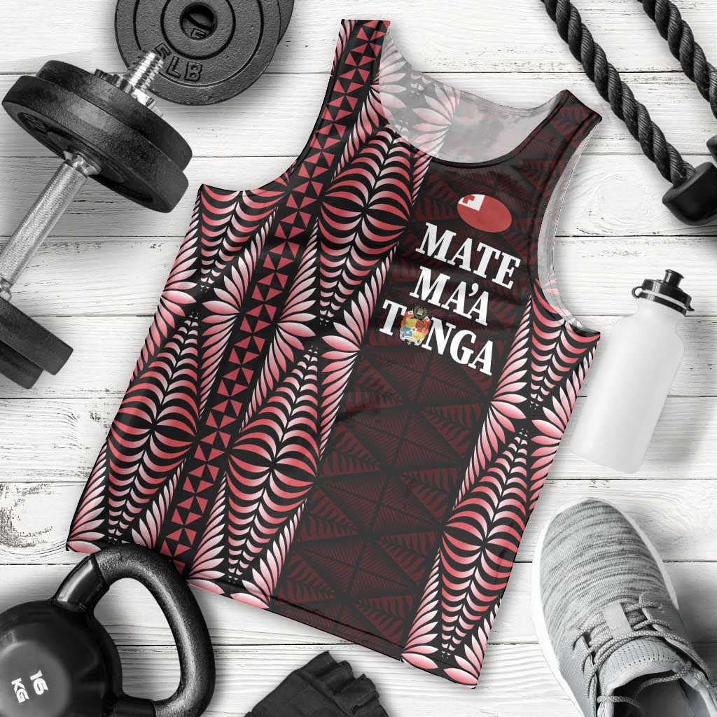 Tonga Rugby Personalised Men Tank Top 2025 Mate Maa Tonga Ngatu Motif LT14 - Polynesian Pride