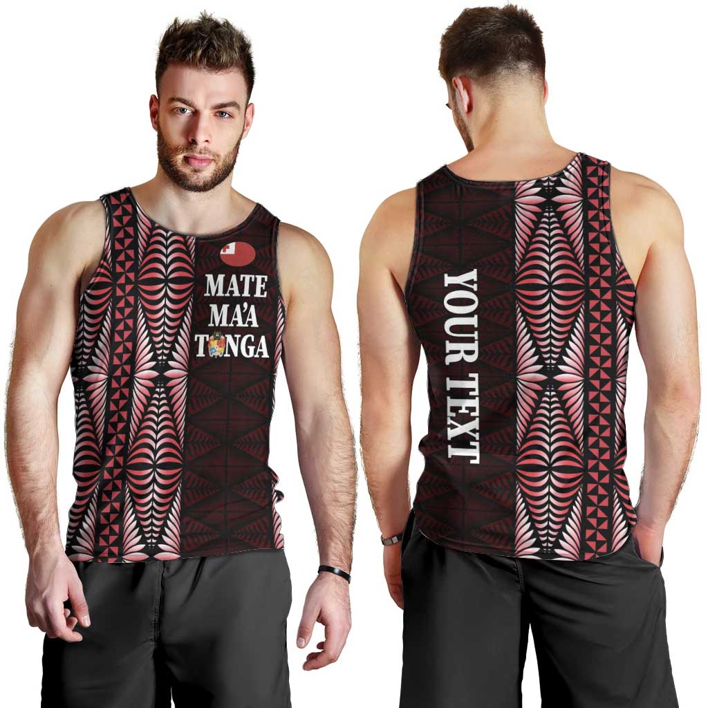 Tonga Rugby Personalised Men Tank Top 2025 Mate Maa Tonga Ngatu Motif LT14 - Polynesian Pride