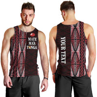 Tonga Rugby Personalised Men Tank Top 2025 Mate Maa Tonga Ngatu Motif LT14 - Polynesian Pride