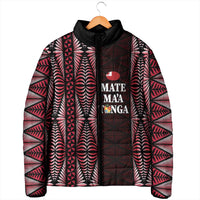 Tonga Rugby Personalised Padded Jacket 2025 Mate Maa Tonga Ngatu Motif LT14 - Polynesian Pride