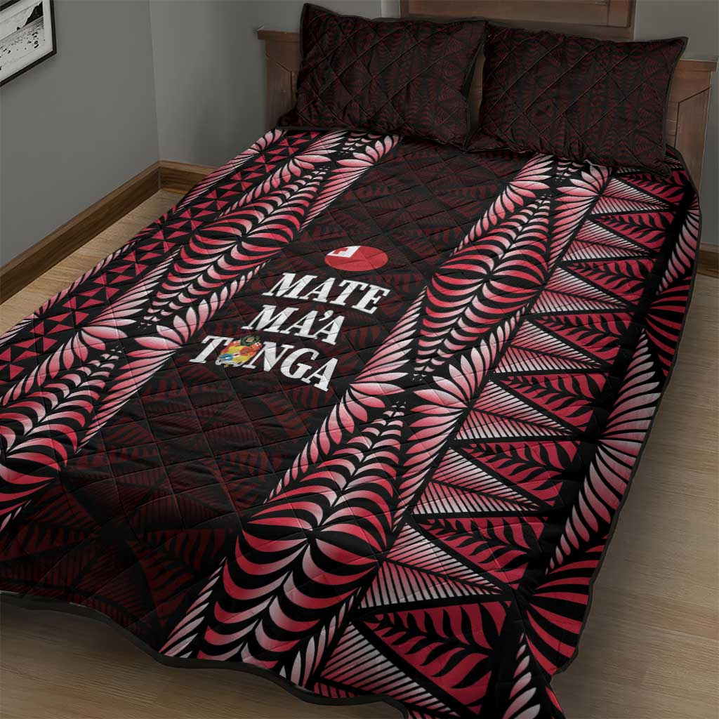Tonga Rugby Quilt Bed Set 2025 Mate Maa Tonga Ngatu Motif LT14 - Polynesian Pride