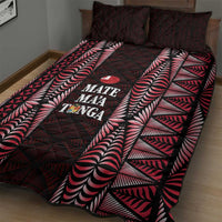 Tonga Rugby Quilt Bed Set 2025 Mate Maa Tonga Ngatu Motif LT14 - Polynesian Pride