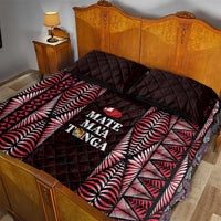 Tonga Rugby Quilt Bed Set 2025 Mate Maa Tonga Ngatu Motif LT14 - Polynesian Pride