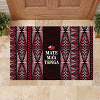 Tonga Rugby Rubber Doormat 2025 Mate Maa Tonga Ngatu Motif LT14 Red - Polynesian Pride
