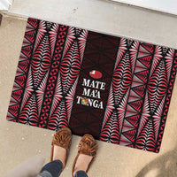 Tonga Rugby Rubber Doormat 2025 Mate Maa Tonga Ngatu Motif LT14 - Polynesian Pride