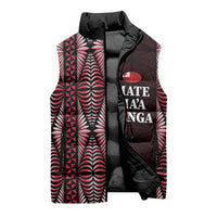 Tonga Rugby Personalised Sleeveless Puffer Jacket 2025 Mate Maa Tonga Ngatu Motif LT14 - Polynesian Pride