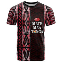 Tonga Rugby Personalised T Shirt 2025 Mate Maa Tonga Ngatu Motif - Polynesian Pride