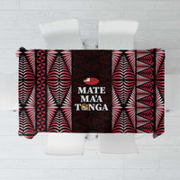 Tonga Rugby Tablecloth 2025 Mate Maa Tonga Ngatu Motif LT14 Red - Polynesian Pride