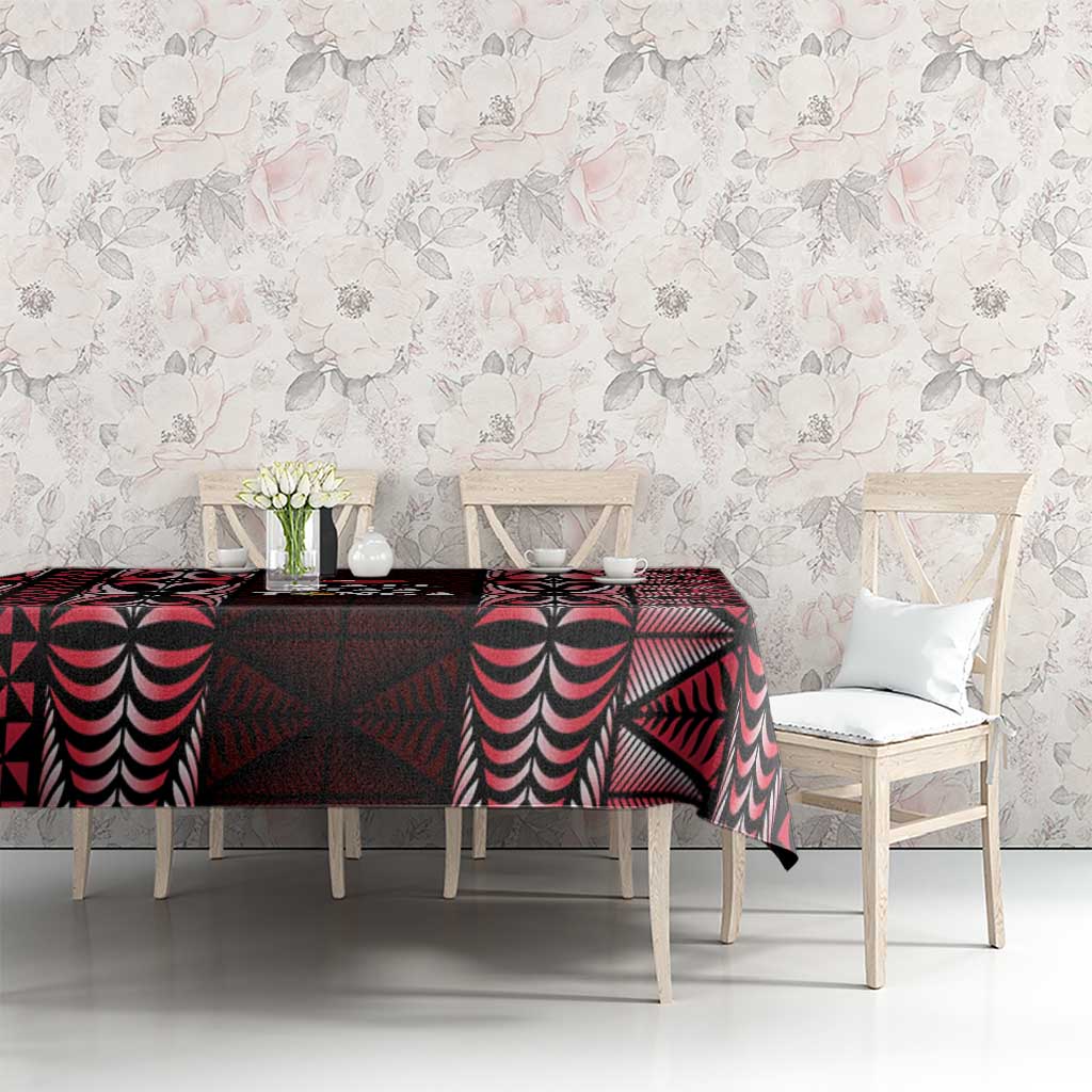 Tonga Rugby Tablecloth 2025 Mate Maa Tonga Ngatu Motif LT14 - Polynesian Pride