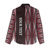 Tonga Rugby Personalised Women Casual Shirt 2025 Mate Maa Tonga Ngatu Motif - Polynesian Pride