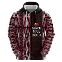 Tonga Rugby Personalised Zip Hoodie 2025 Mate Maa Tonga Ngatu Motif - Polynesian Pride