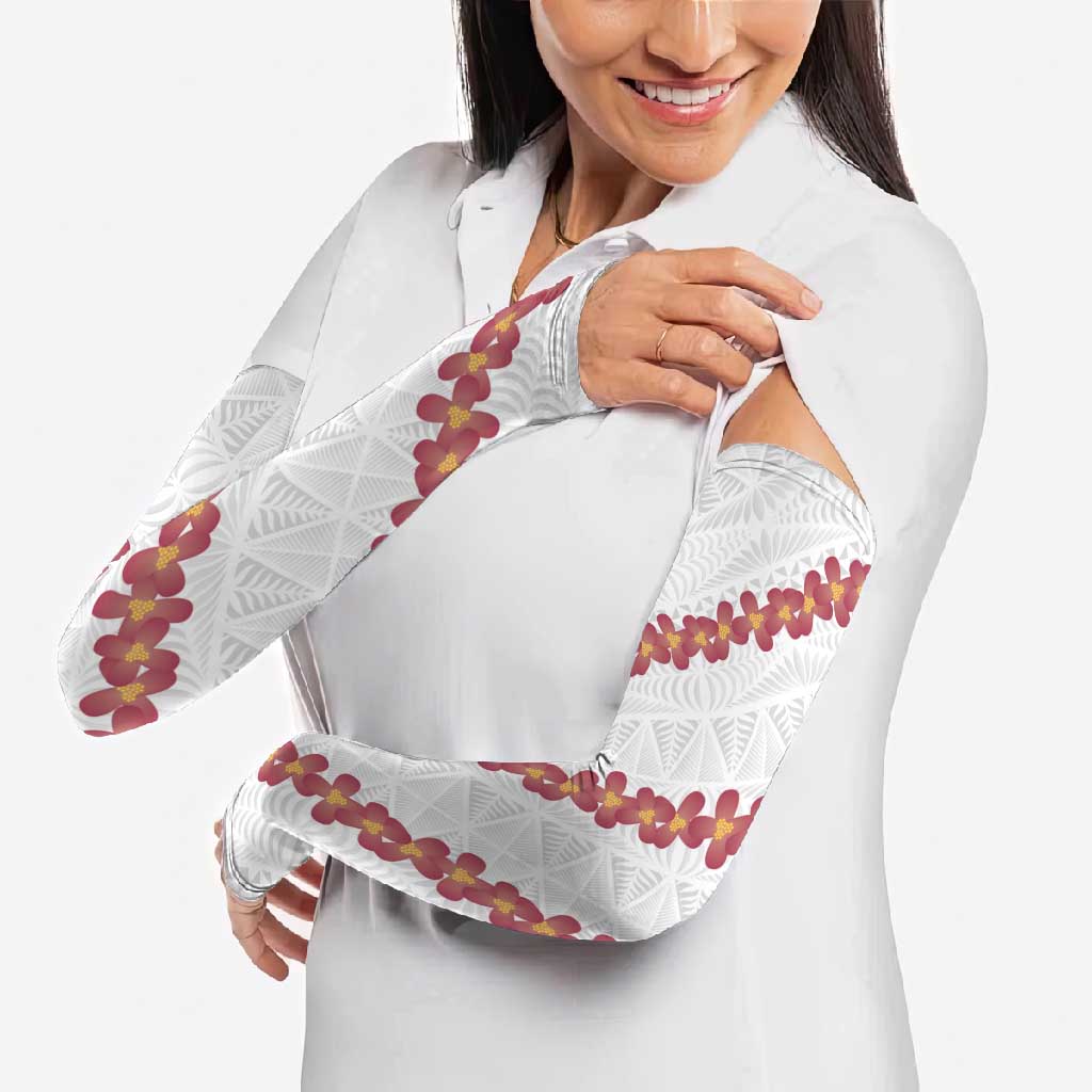 White Sunday Tonga Fakame Arm Sleeves Tongan Ngatu Heilala Lei - Polynesian Pride