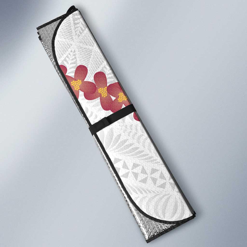 White Sunday Tonga Fakame Auto Sun Shade Tongan Ngatu Heilala Lei - Polynesian Pride