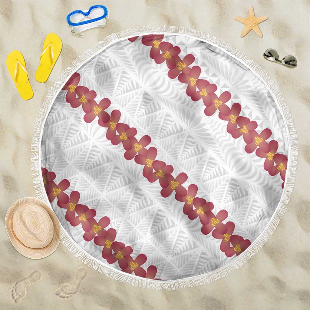 White Sunday Tonga Fakame Beach Blanket Tongan Ngatu Heilala Lei - Polynesian Pride