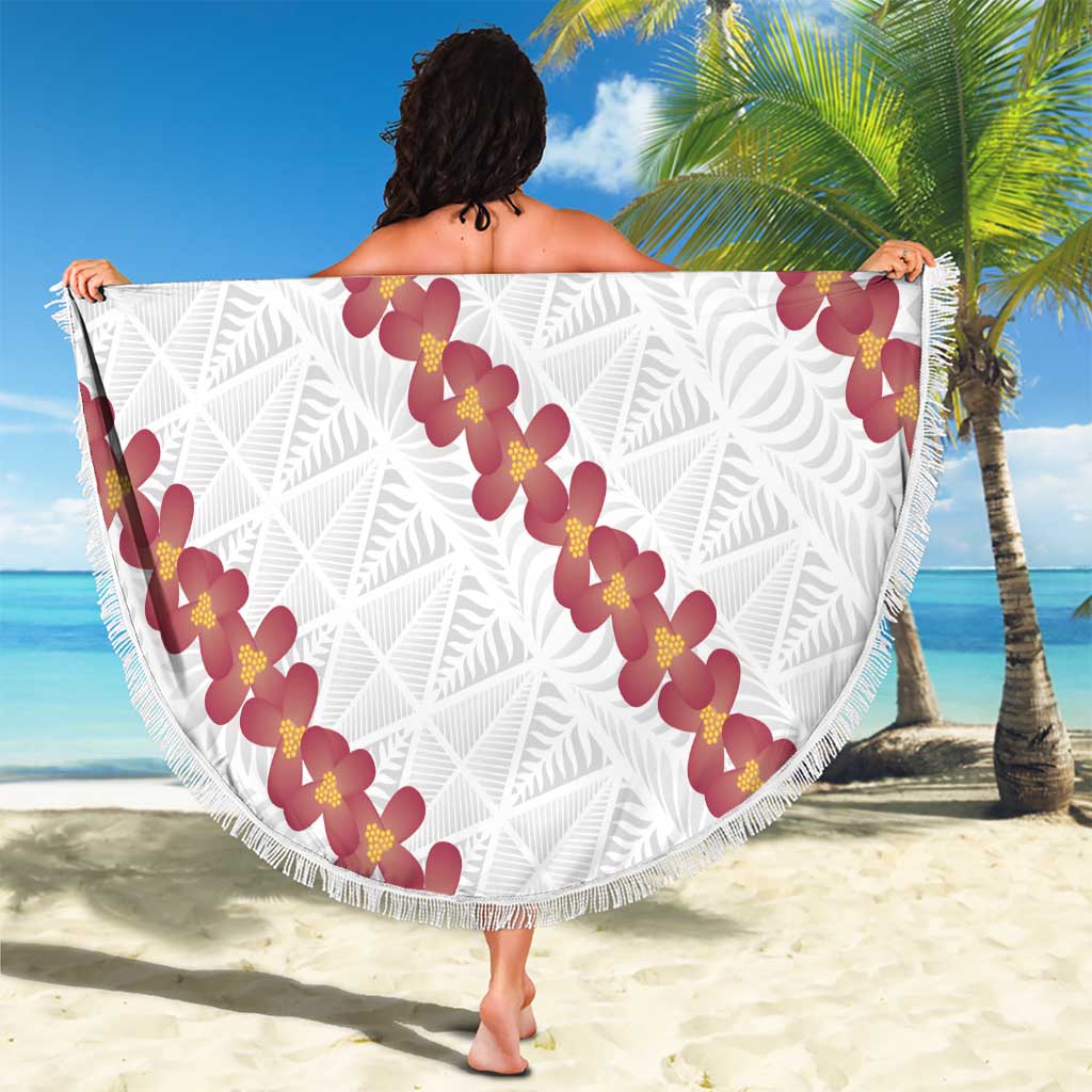 White Sunday Tonga Fakame Beach Blanket Tongan Ngatu Heilala Lei - Polynesian Pride