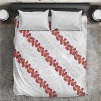 White Sunday Tonga Fakame Bedding Set Tongan Ngatu Heilala Lei - Polynesian Pride