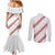 White Sunday Tonga Fakame Couples Matching Mermaid Dress and Long Sleeve Button Shirt Tongan Ngatu Heilala Lei - Polynesian Pride