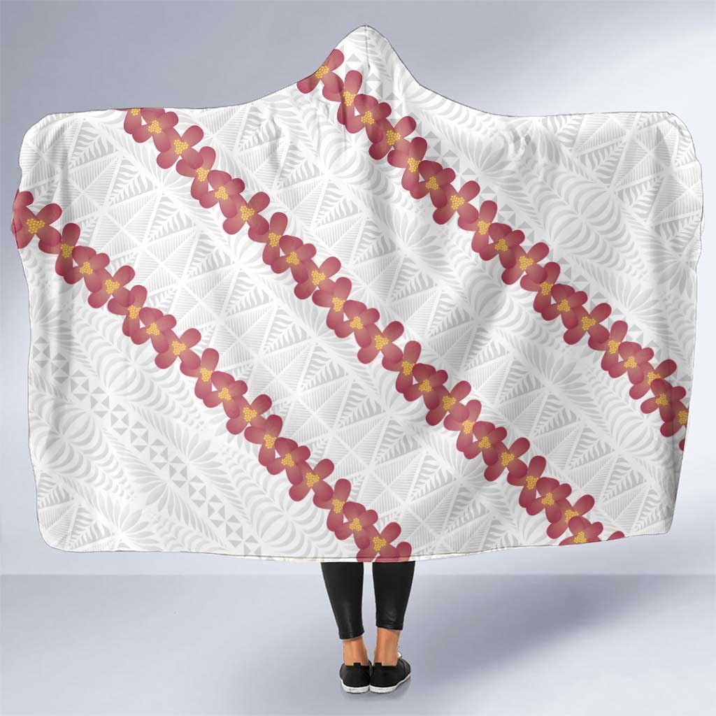 White Sunday Tonga Fakame Hooded Blanket Tongan Ngatu Heilala Lei - Polynesian Pride