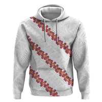 White Sunday Tonga Fakame Hoodie Tongan Ngatu Heilala Lei - Polynesian Pride