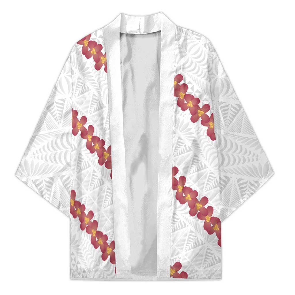 White Sunday Tonga Fakame Kimono Tongan Ngatu Heilala Lei - Polynesian Pride