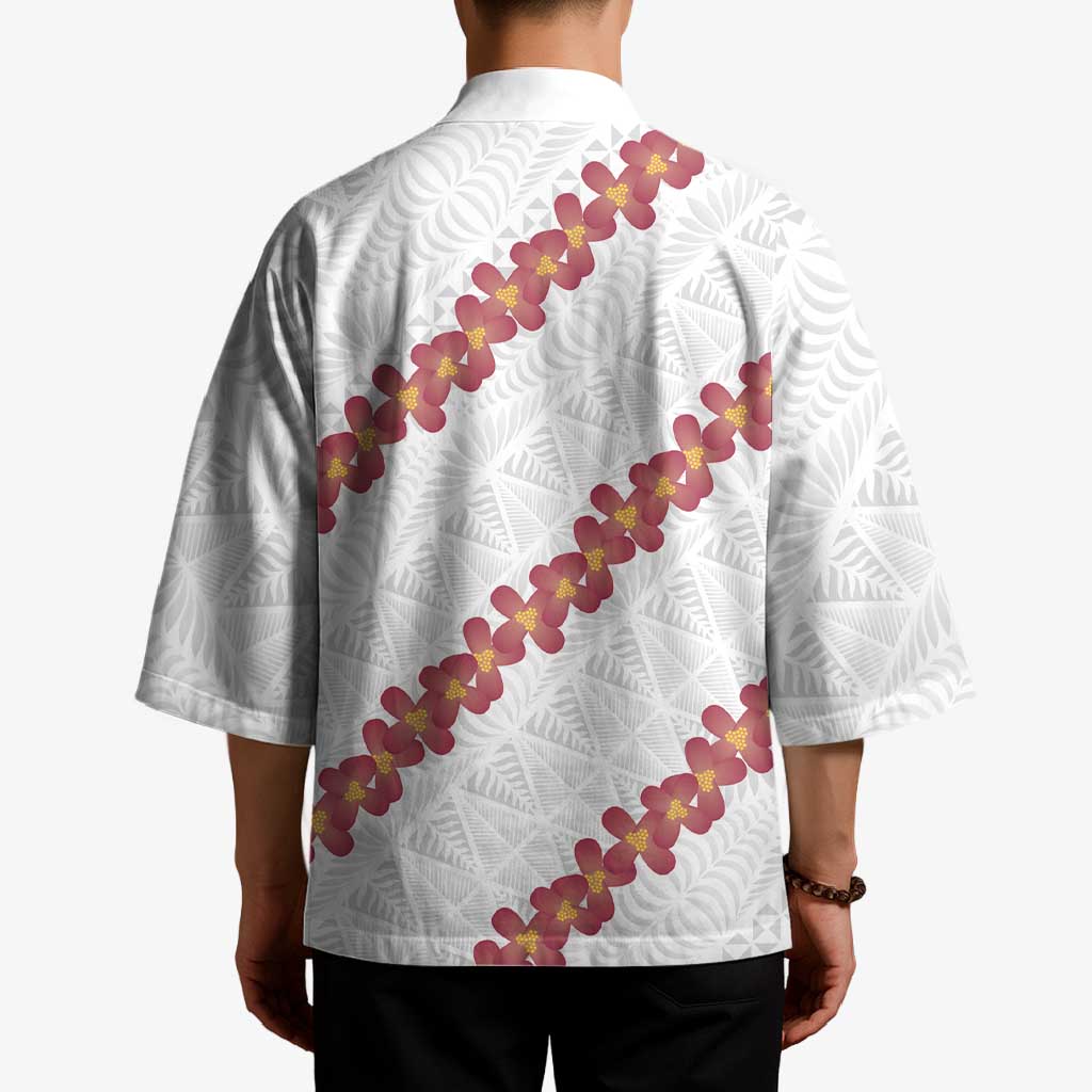 White Sunday Tonga Fakame Kimono Tongan Ngatu Heilala Lei - Polynesian Pride