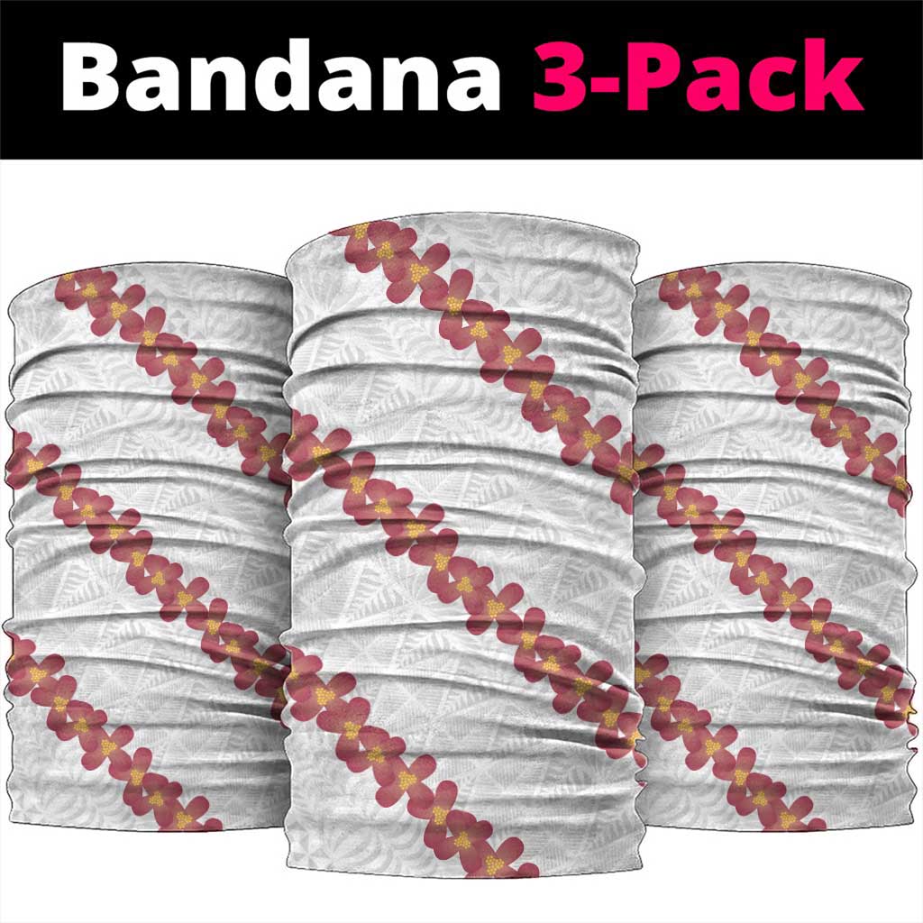 White Sunday Tonga Fakame Neck Gaiter Tongan Ngatu Heilala Lei - Polynesian Pride