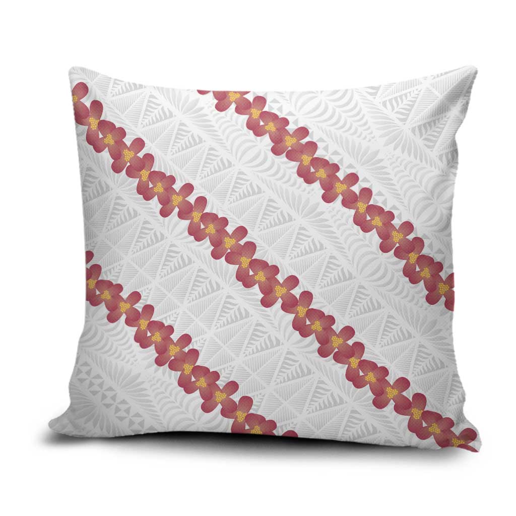 White Sunday Tonga Fakame Pillow Cover Tongan Ngatu Heilala Lei - Polynesian Pride