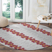 White Sunday Tonga Fakame Round Carpet Tongan Ngatu Heilala Lei - Polynesian Pride