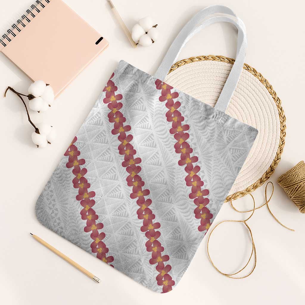 White Sunday Tonga Fakame Tote Bag Tongan Ngatu Heilala Lei - Polynesian Pride