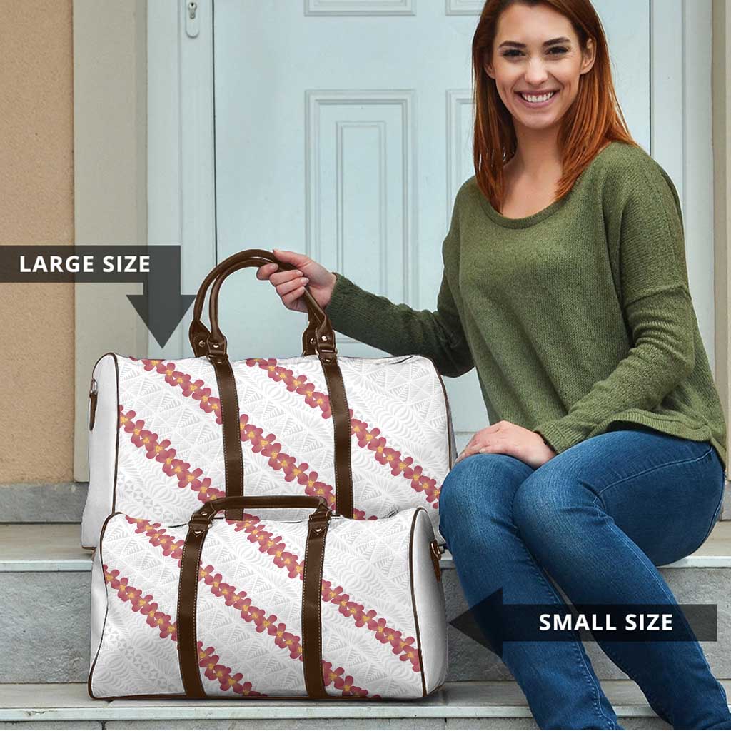 White Sunday Tonga Fakame Travel Bag Tongan Ngatu Heilala Lei - Polynesian Pride