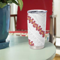 White Sunday Tonga Fakame Tumbler Cup Tongan Ngatu Heilala Lei - Polynesian Pride