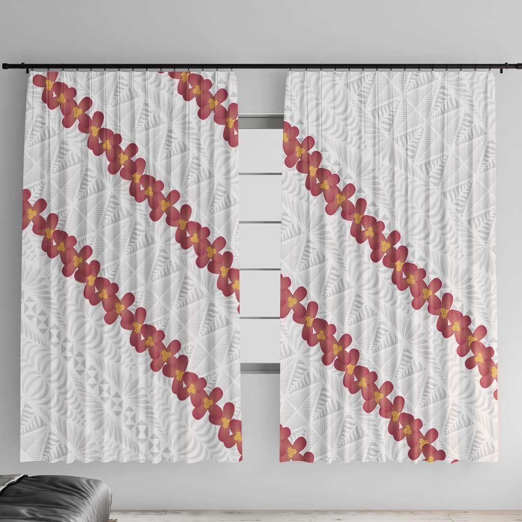 White Sunday Tonga Fakame Window Curtain Tongan Ngatu Heilala Lei - Polynesian Pride