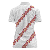 White Sunday Tonga Fakame Women Polo Shirt Tongan Ngatu Heilala Lei - Polynesian Pride