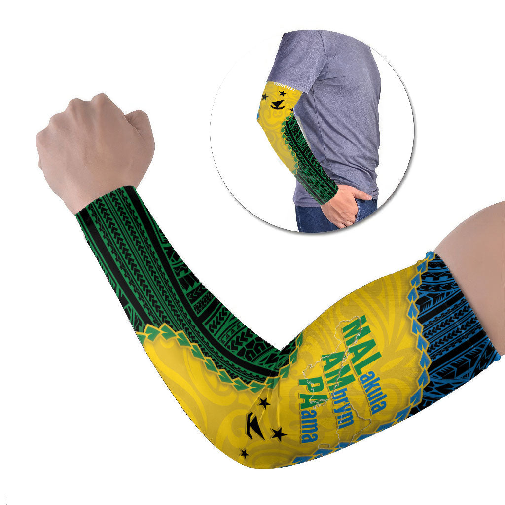 Personalised Malampa Province Vanuatu Arm Sleeves Map With Polynesian Pattern LT14 Set of 2 Multicolor - Polynesian Pride