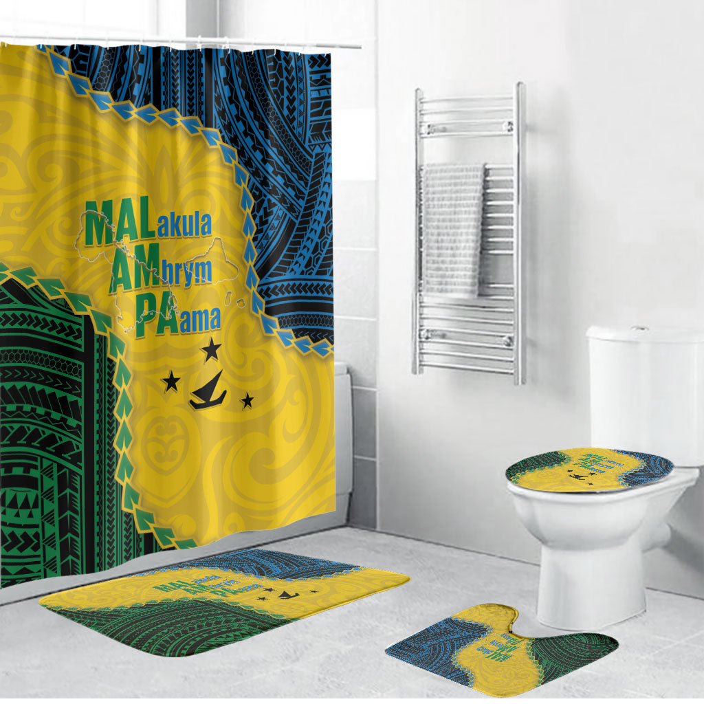 Malampa Province Vanuatu Bathroom Set Map With Polynesian Pattern LT14 Bathroom Set (4 pcs) Multicolor - Polynesian Pride