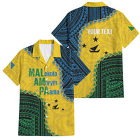 Personalised Malampa Province Vanuatu Family Matching Tank Maxi Dress and Hawaiian Shirt Map With Polynesian Pattern LT14 Dad's Shirt - Short Sleeve Multicolor - Polynesian Pride