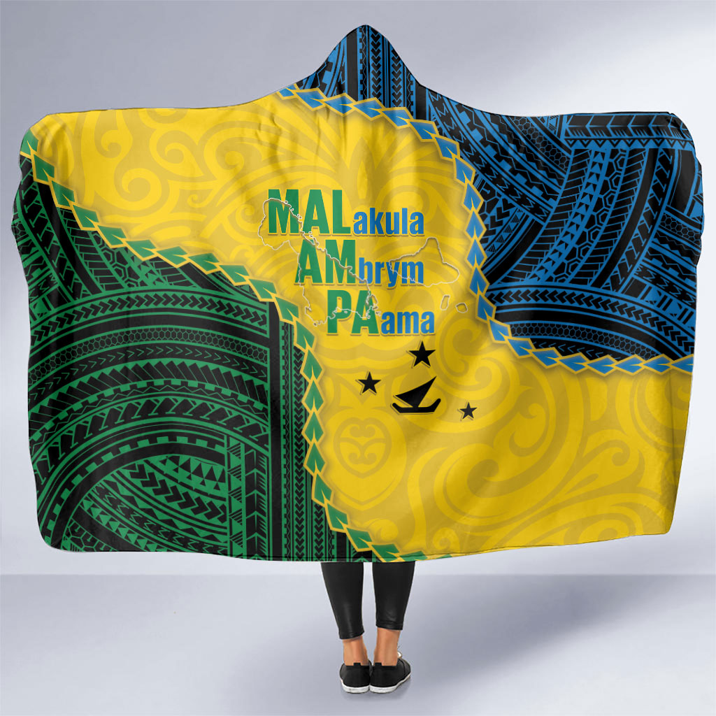 Malampa Province Vanuatu Hooded Blanket Map With Polynesian Pattern LT14 One Size Multicolor - Polynesian Pride