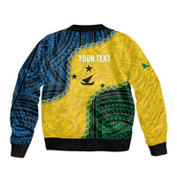 Personalised Malampa Province Vanuatu Sleeve Zip Bomber Jacket Map With Polynesian Pattern LT14 - Polynesian Pride