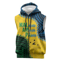 Personalised Malampa Province Vanuatu Sleeveless Zip Hoodie Map With Polynesian Pattern LT14 Multicolor - Polynesian Pride