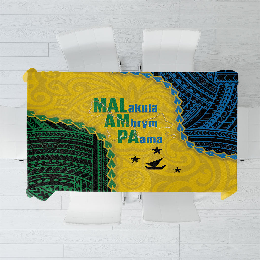 Malampa Province Vanuatu Tablecloth Map With Polynesian Pattern LT14 Multicolor - Polynesian Pride