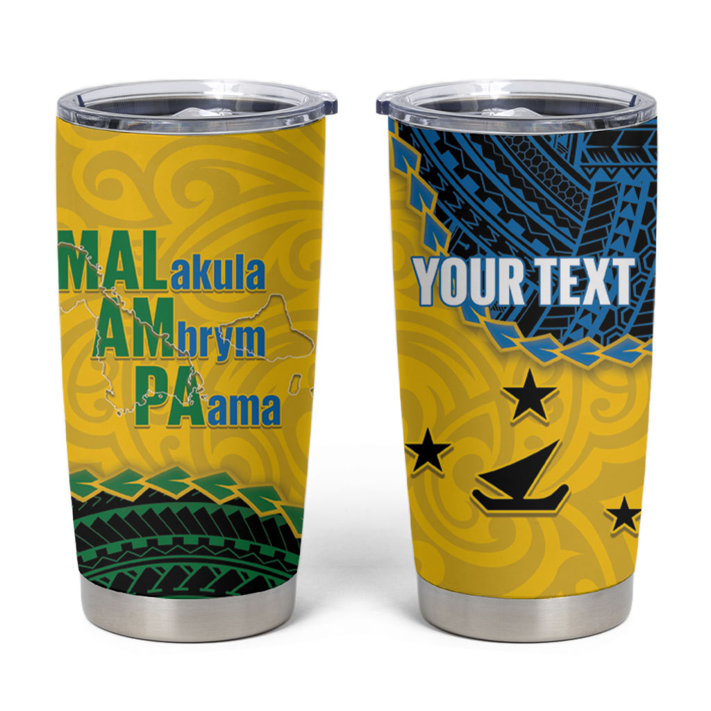 Personalised Malampa Province Vanuatu Tumbler Cup Map With Polynesian Pattern LT14 Multicolor - Polynesian Pride