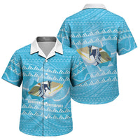 Aloha Hawaii Humuhumu Reef Triggerfish Family Matching Long Sleeve Bodycon Dress and Hawaiian Shirt Hawaiian Leis Kakau Pattern LT14 Son's Shirt Blue - Polynesian Pride
