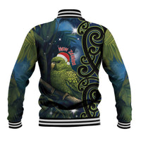 New Zealand Christmas Baseball Jacket Cute Kakapo Meri Kirihimete Maori Koru LT14 - Polynesian Pride