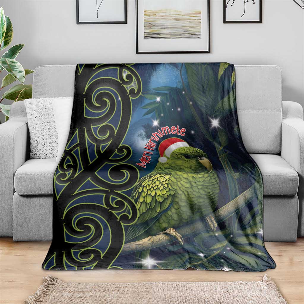 New Zealand Christmas Blanket Cute Kakapo Meri Kirihimete Maori Koru LT14 - Polynesian Pride