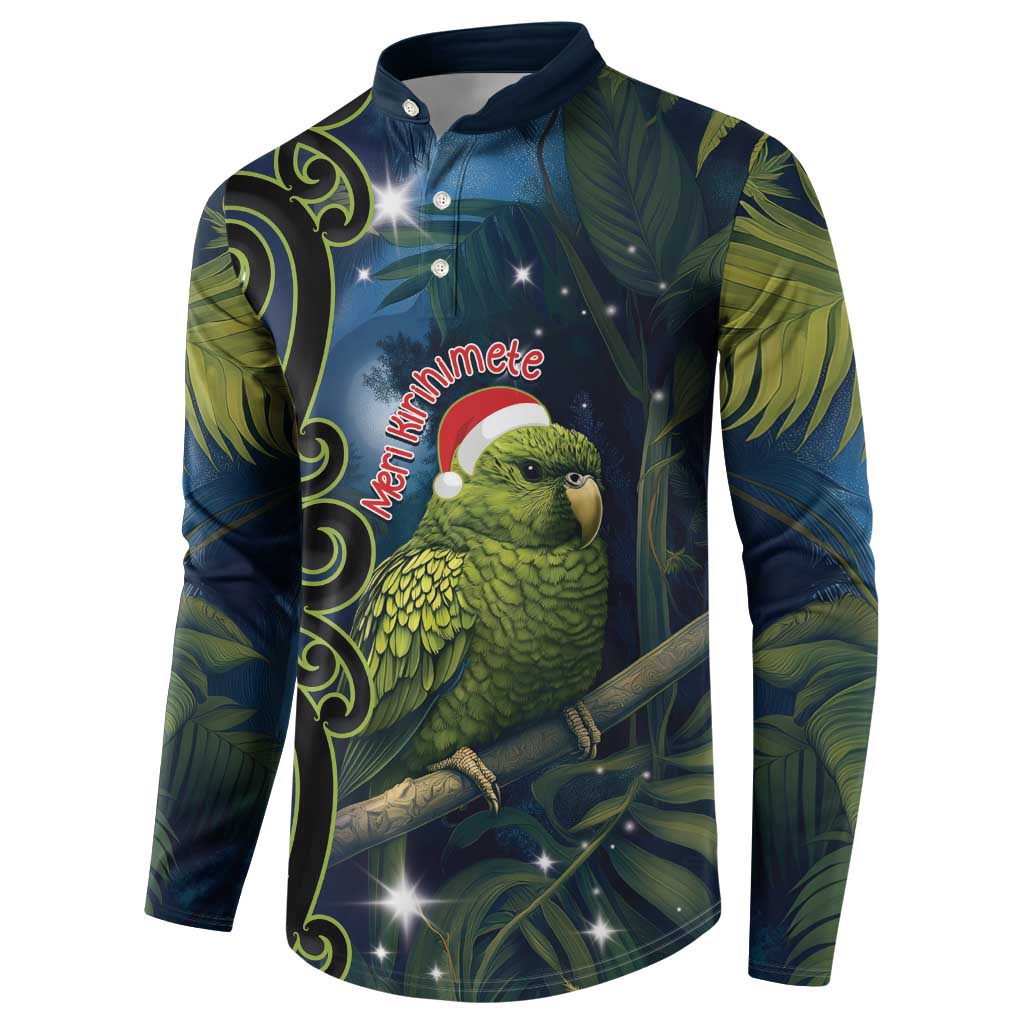 New Zealand Christmas Button Sweatshirt Cute Kakapo Meri Kirihimete Maori Koru LT14 - Polynesian Pride