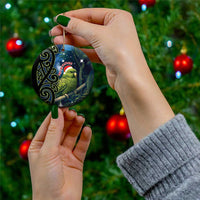 New Zealand Christmas Ceramic Ornament Cute Kakapo Meri Kirihimete Maori Koru