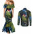 New Zealand Christmas Couples Matching Mermaid Dress and Long Sleeve Button Shirt Cute Kakapo Meri Kirihimete Maori Koru