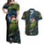 New Zealand Christmas Couples Matching Off Shoulder Maxi Dress and Hawaiian Shirt Cute Kakapo Meri Kirihimete Maori Koru