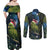 New Zealand Christmas Couples Matching Off Shoulder Maxi Dress and Long Sleeve Button Shirt Cute Kakapo Meri Kirihimete Maori Koru