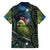 New Zealand Christmas Family Matching Off Shoulder Short Dress and Hawaiian Shirt Cute Kakapo Meri Kirihimete Maori Koru